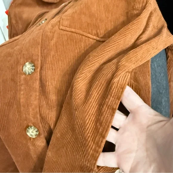 Time & Tru Rust orange corduroy Shacket size XL 16-18 - Picture 10 of 10
